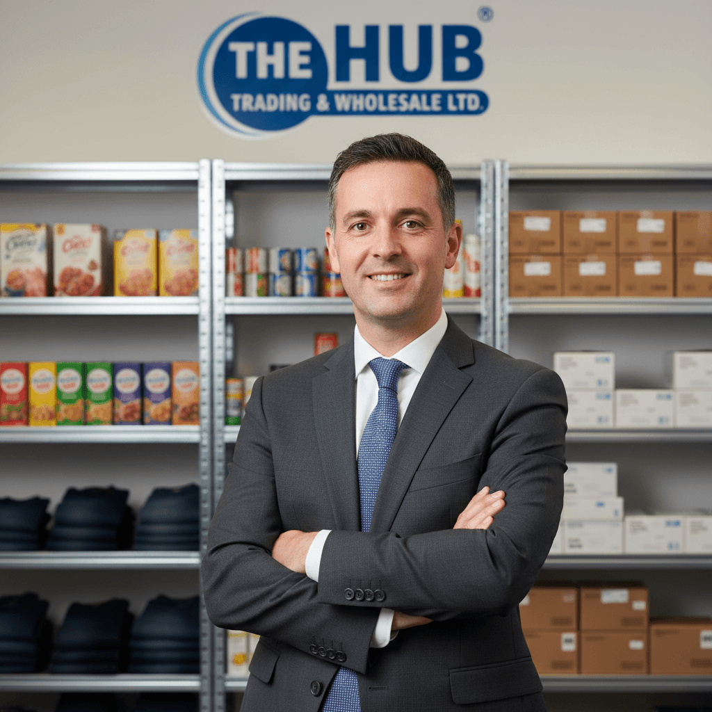 David Harrison, founder and operations manager of The Hub Trading and Wholesale Ltd, in a professional headshot