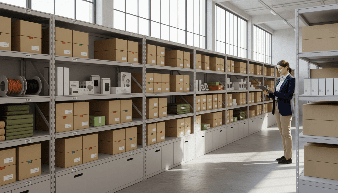 Business owner managing wholesale inventory